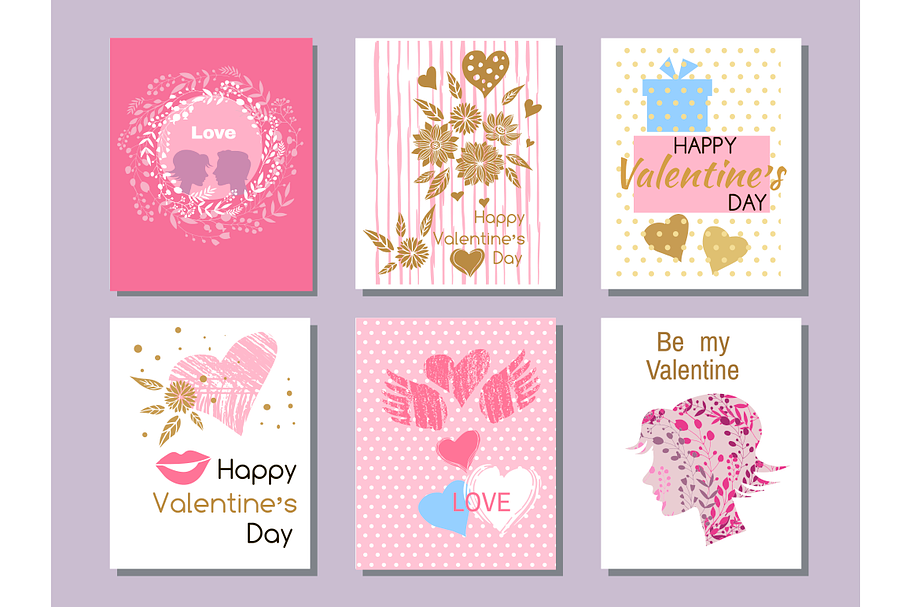 Happy Valentine's Day. Set cards in Illustrations - product preview 8
