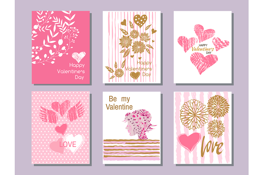 Happy Valentine's Day. Set cards