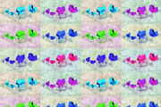 Bright Pop Art Floral Collage Patter