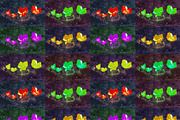 Pop Art Floral Collage Pattern