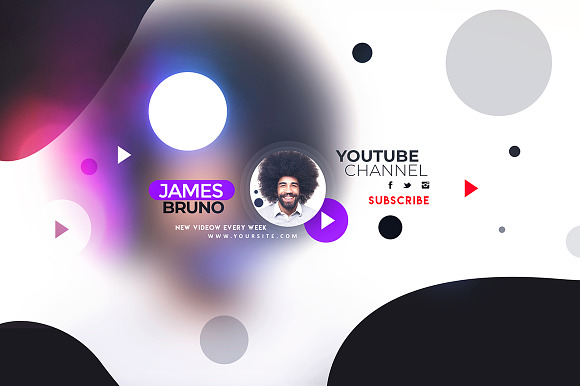 Creative Modern YouTube Banners in YouTube Templates - product preview 3