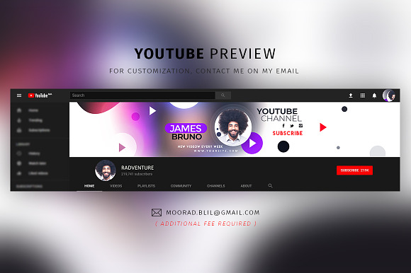 Creative Modern YouTube Banners in YouTube Templates - product preview 4