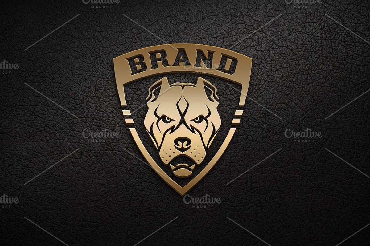 Golden Pitbull in Logo Templates - product preview 8