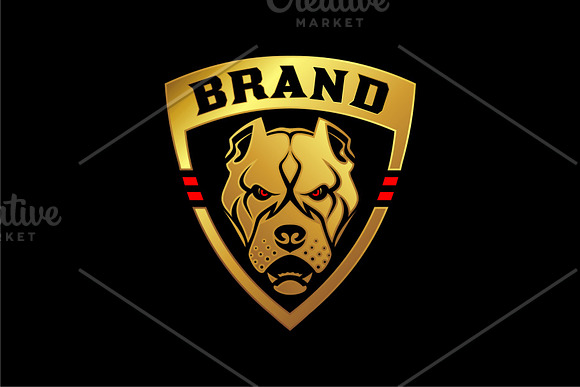 Golden Pitbull in Logo Templates - product preview 1