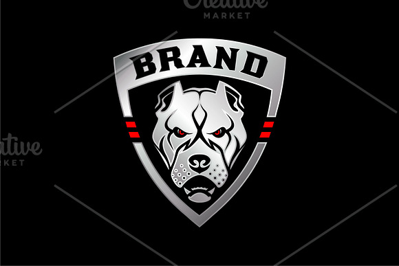 Golden Pitbull in Logo Templates - product preview 2