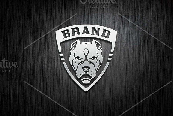 Golden Pitbull in Logo Templates - product preview 5