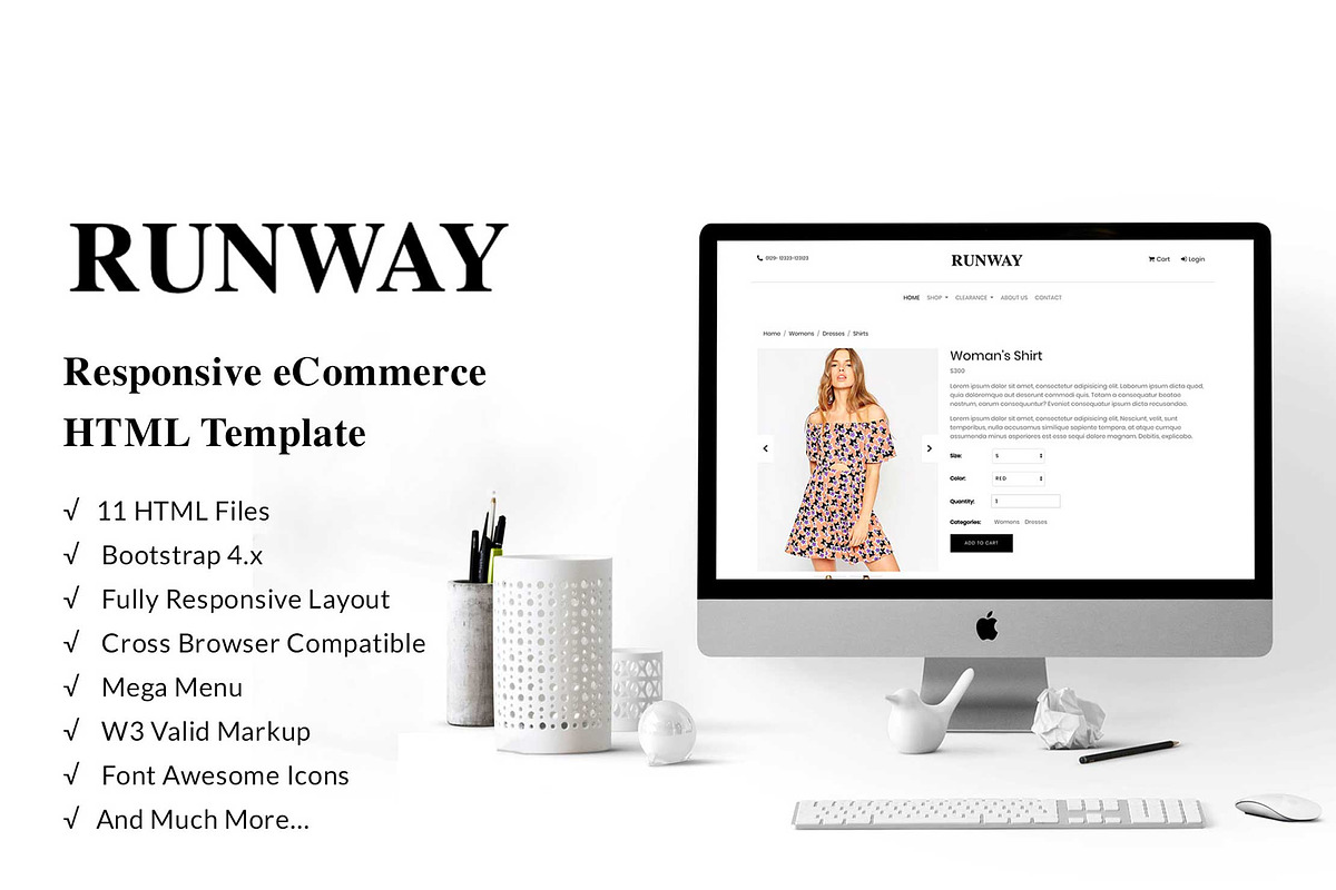 Runway – eCommerce Bootstrap 4 Templ in HTML/CSS Themes - product preview 8