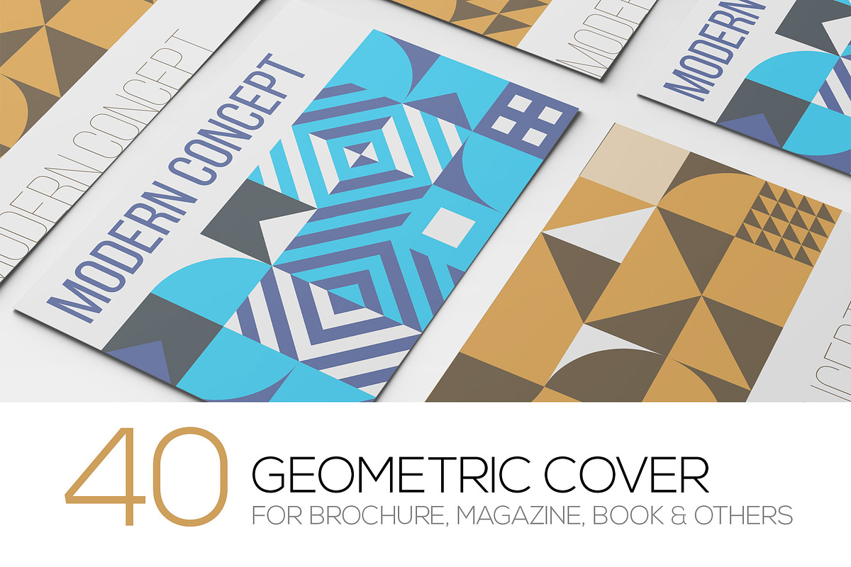 40 Geometric Cover for Print Design in Brochure Templates - product preview 8