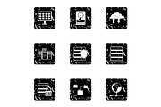 Computer protection icons set