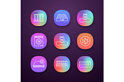Mattress app icons set