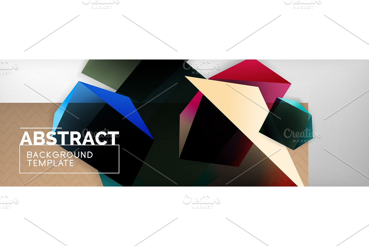Triangular 3d geometric shapes in Illustrations - product preview 8