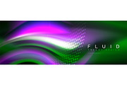 Fluid color neon wave lines