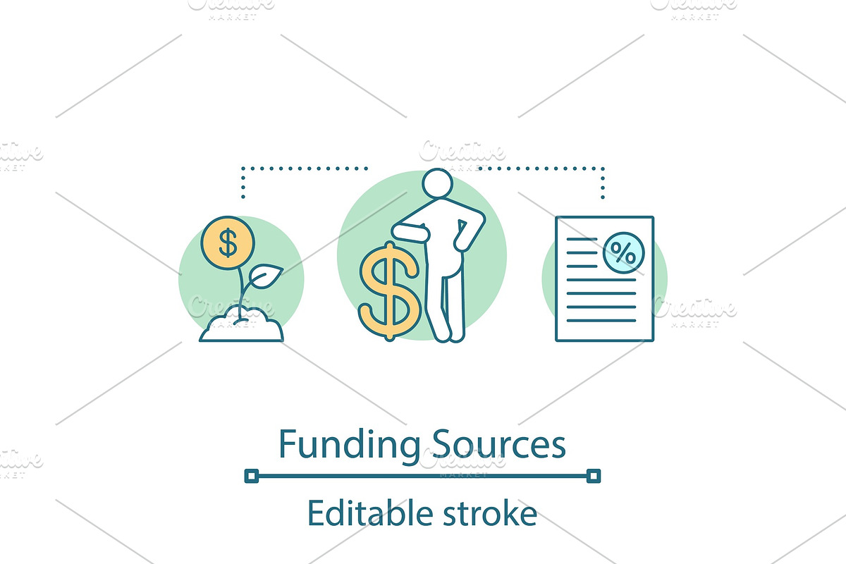 Funding sources concept icon in Icons - product preview 8