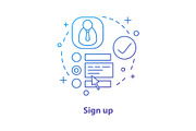 Sign up concept icon