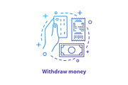 Withdraw money concept icon