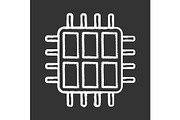 Six core processor chalk icon