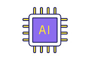 AI processor color icon