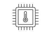 Processor temperature linear icon