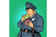 cop eats donut