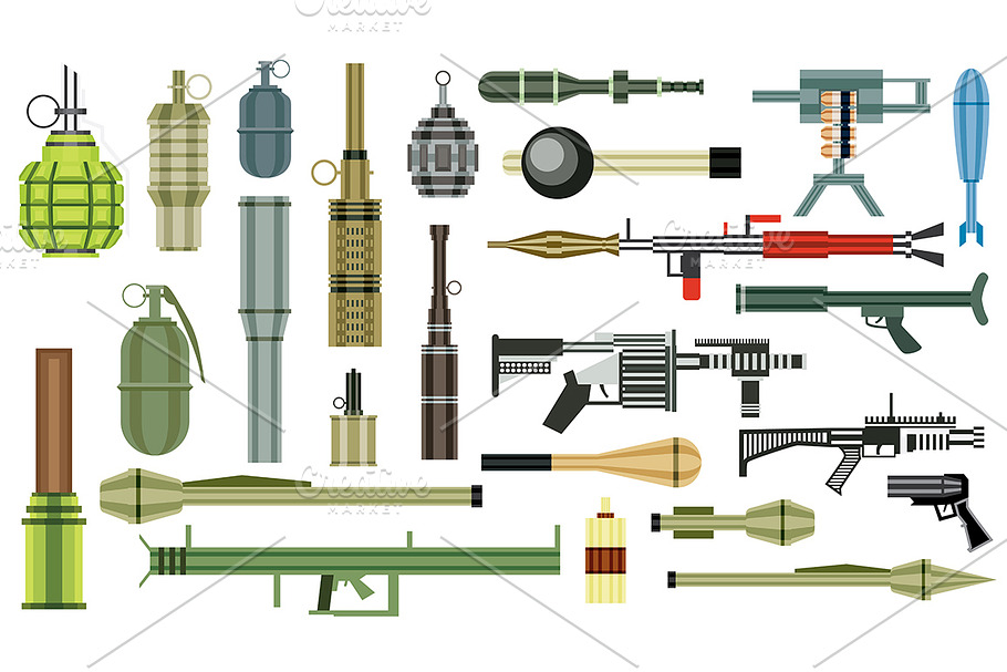 Arms Grenade Set. Military Weapon.