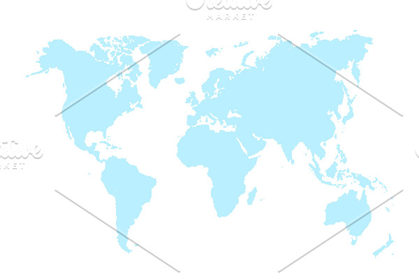 Blue Map of World Vector