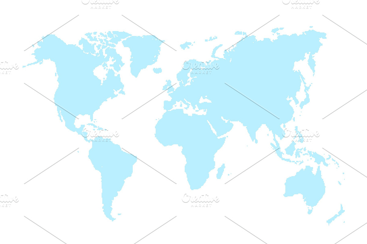 Blue Map of World Vector in Illustrations - product preview 8