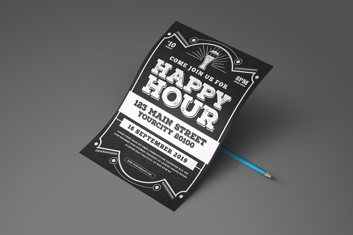 Happy Hour Flyer in Flyer Templates - product preview 8