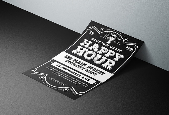 Happy Hour Flyer in Flyer Templates - product preview 1
