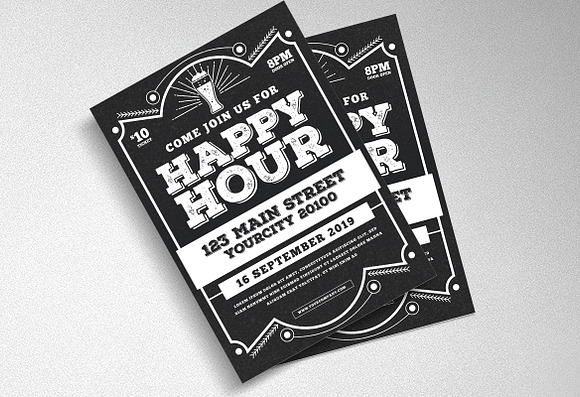 Happy Hour Flyer in Flyer Templates - product preview 3