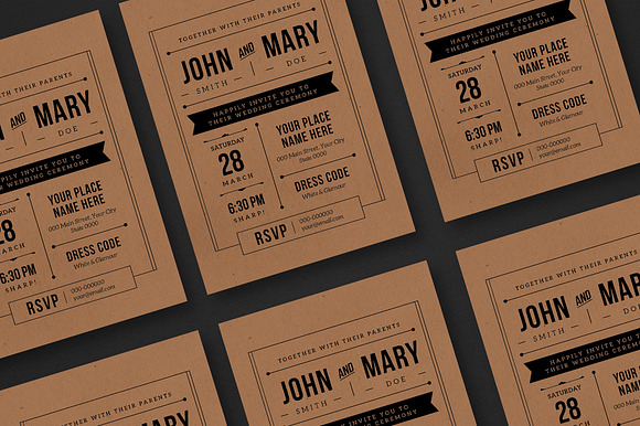 Kraft Paper Wedding Invitation in Wedding Templates - product preview 1