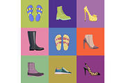 Set of Women Footwear Summer and