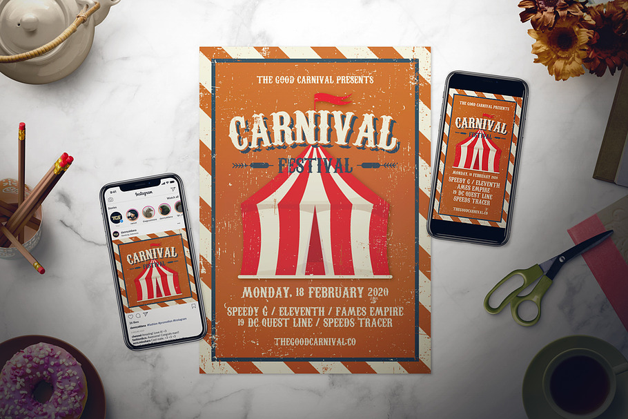 Carnival Festival Flyer Set in Flyer Templates - product preview 8