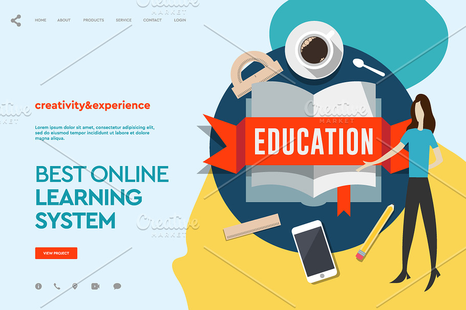 Education Web Page Design in Landing Page Templates - product preview 8