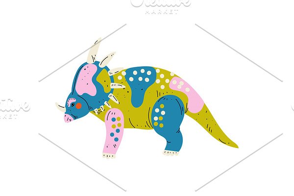 Colorful Styracosaurus Dinosaur