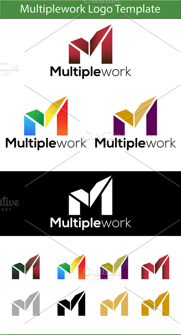 Multiple Work Letter M Logo Template in Logo Templates - product preview 1