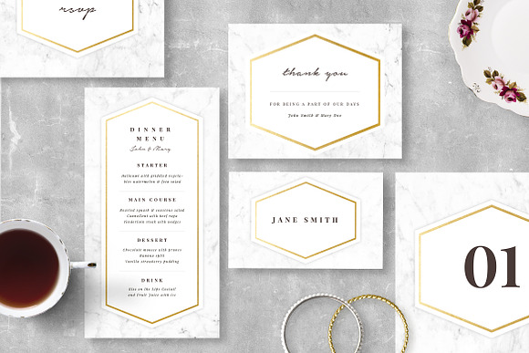 Marble Wedding Invitation Suite in Wedding Templates - product preview 1