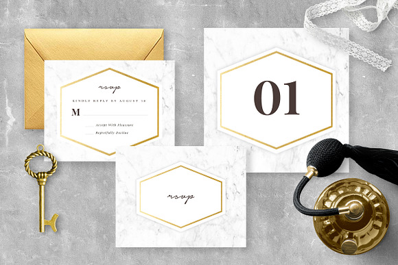 Marble Wedding Invitation Suite in Wedding Templates - product preview 3