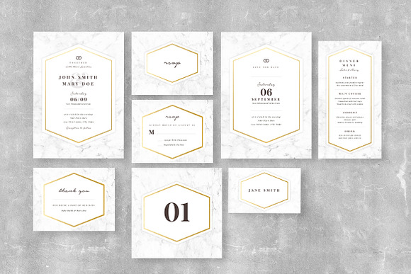Marble Wedding Invitation Suite in Wedding Templates - product preview 4