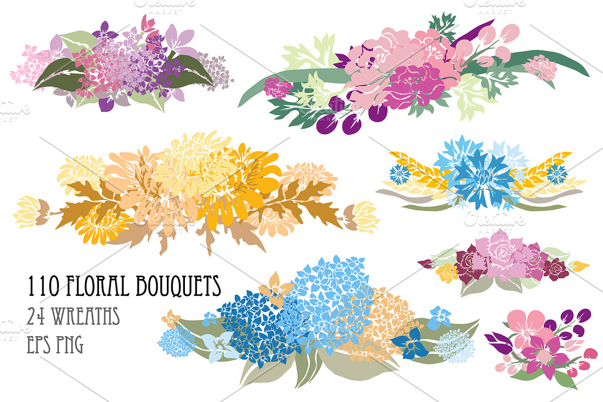 110 Floral Bouquets Collection in Illustrations - product preview 8