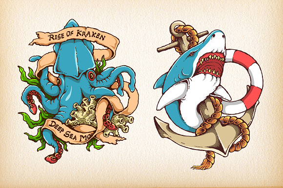 Classic Tattoo Illustrations in Illustrations - product preview 1