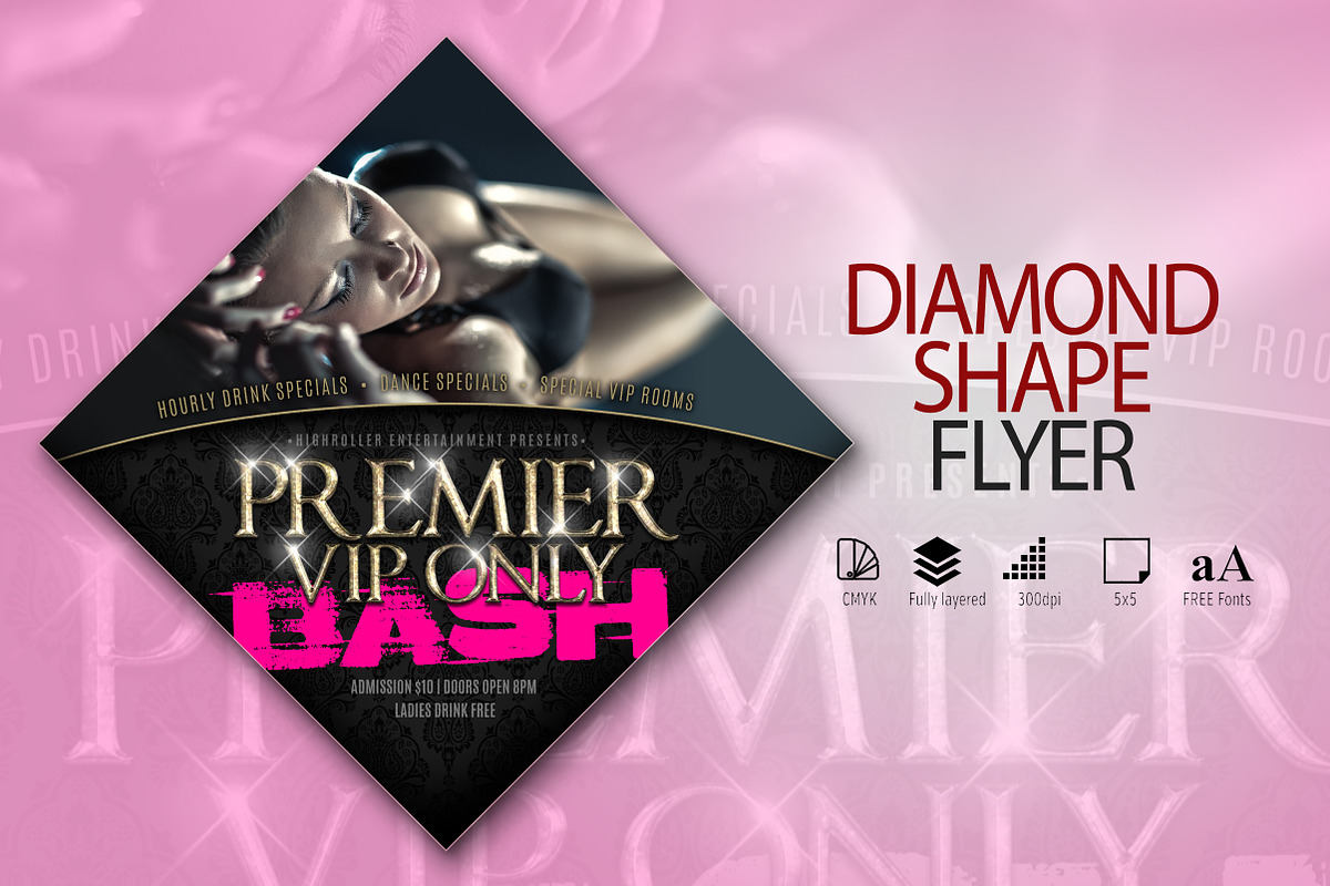 5x5 Diamond Shape Flyer in Flyer Templates - product preview 8