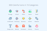 300 Colorful Icons