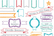 Doodle Banners Photoshop Brushes