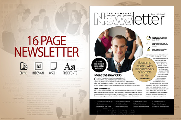 16 Page Newsletter