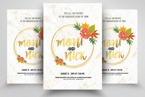 Wedding Invites Cards Flyers Bundle in Flyer Templates - product preview 1