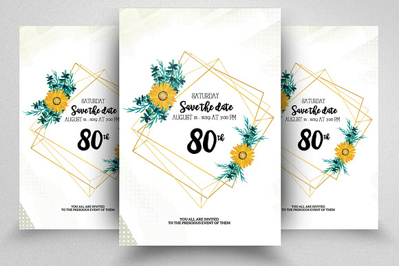 Wedding Invites Cards Flyers Bundle in Flyer Templates - product preview 3