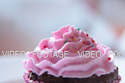 Cupcake decoration with sugar beads