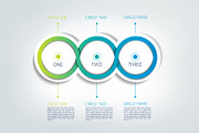 Circle connected 3D infographic
