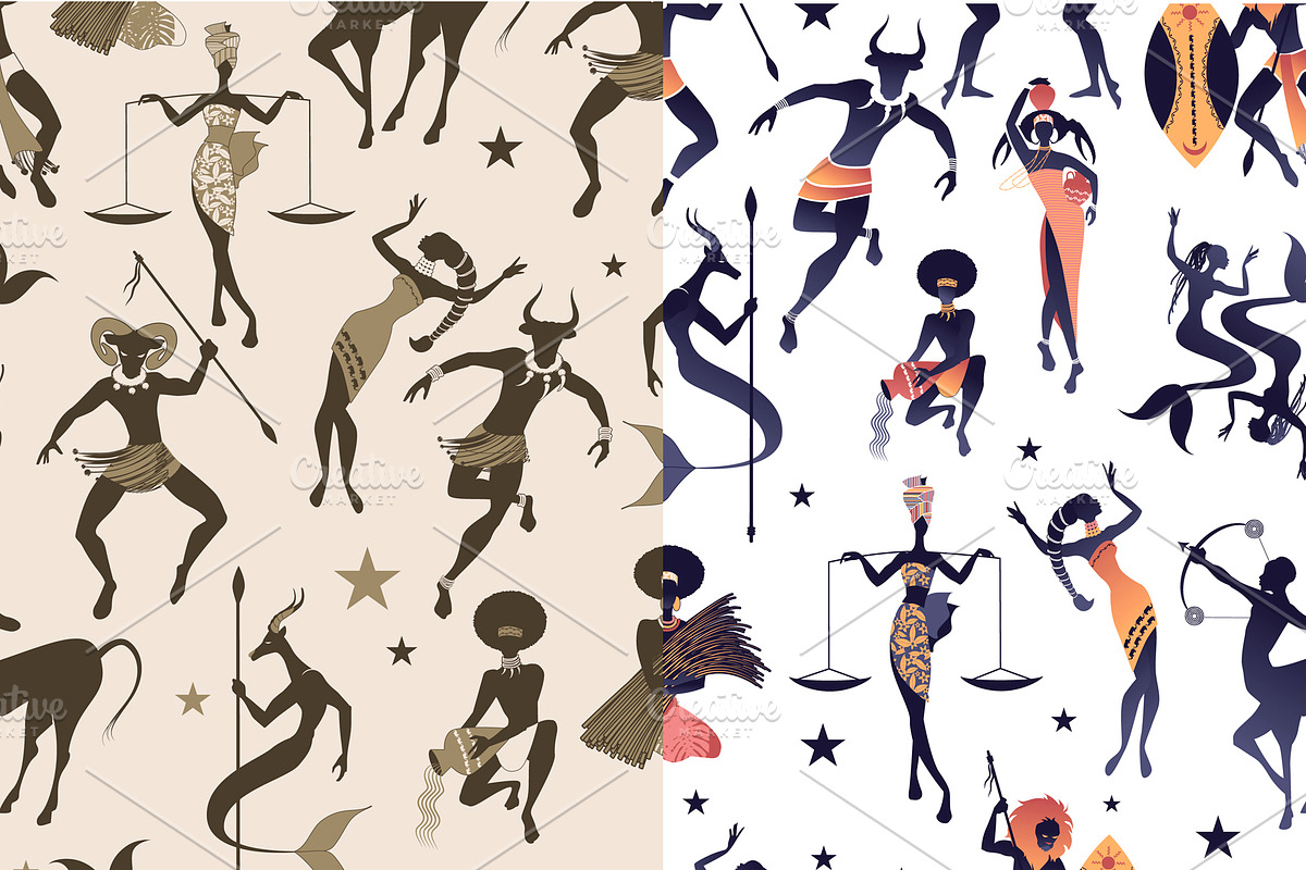 Tribal African Zodiac: Patterns in Illustrations - product preview 8