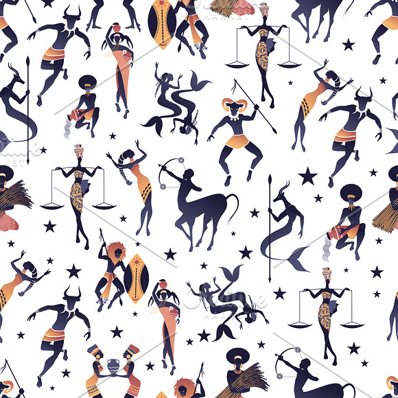 Tribal African Zodiac: Patterns in Illustrations - product preview 1